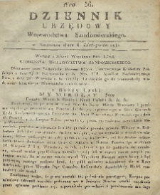 Dziennik Urzędowy Województwa Sandomierskiego, 1831, nr 36