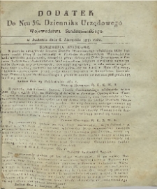 Dziennik Urzędowy Województwa Sandomierskiego, 1831, nr 36, dod. I