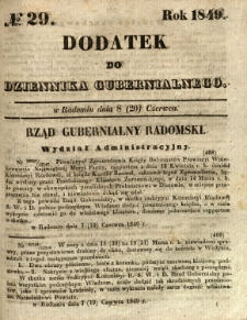 Dodatek do Dziennika Gubernialnego, 1849, nr 29
