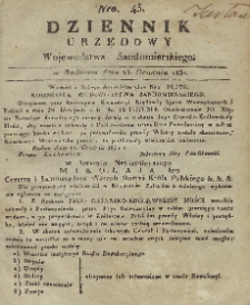 Dziennik Urzędowy Województwa Sandomierskiego, 1831, nr 43