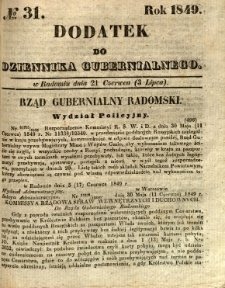 Dodatek do Dziennika Gubernialnego, 1849, nr 31