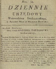 Dziennik Urzędowy Województwa Sandomierskiego, 1817, nr 38