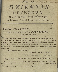 Dziennik Urzędowy Województwa Sandomierskiego, 1817, nr 45