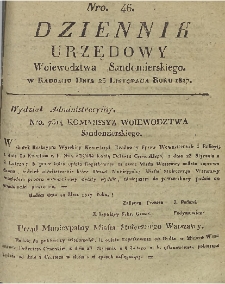 Dziennik Urzędowy Województwa Sandomierskiego, 1817, nr 46