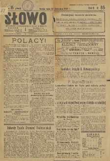 Słowo, 1927, R. 6, nr 85