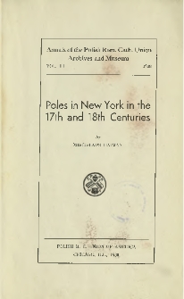 Poles in New York in the 17th and 18th centuries