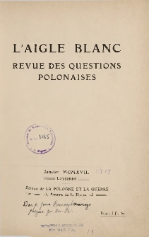 L'Aigle Blanc : revue des questions polonaises