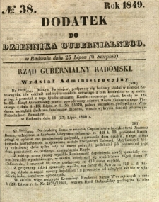 Dodatek do Dziennika Gubernialnego, 1849, nr 38