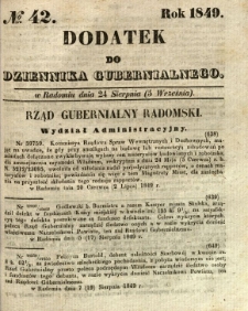 Dodatek do Dziennika Gubernialnego, 1849, nr 42