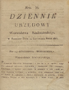 Dziennik Urzedowy Województwa Sandomierskiego, 1816, nr 36