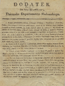 Dziennik Departamentowy Radomski, 1814, nr 20, dod.