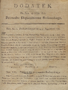Dziennik Departamentowy Radomski, 1814, nr 29, dod.