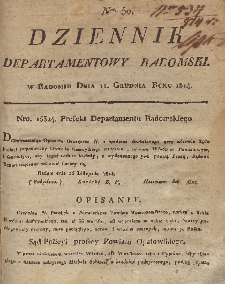 Dziennik Departamentowy Radomski, 1814, nr 50
