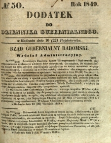 Dodatek do Dziennika Gubernialnego, 1849, nr 50