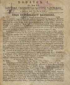 Dziennik Urzędowy Gubernii Radomskiej, 1856, nr 13, dod I
