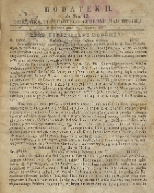 Dziennik Urzędowy Gubernii Radomskiej, 1856, nr 13, dod. II
