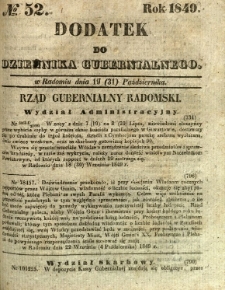Dodatek do Dziennika Gubernialnego, 1849, nr 52
