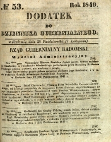 Dodatek do Dziennika Gubernialnego, 1849, nr 53
