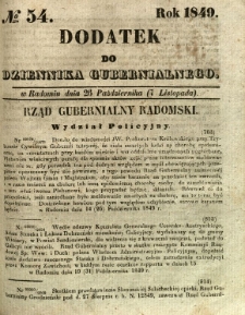 Dodatek do Dziennika Gubernialnego, 1849, nr 54