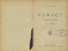 Powrót : powieść współczesna