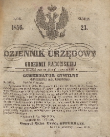 Dziennik Urzędowy Gubernii Radomskiej, 1856, nr 23
