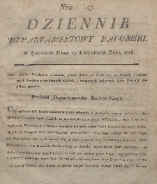 Dziennik Departamentowy Radomski, 1815, nr 47