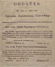 Dziennik Departamentowy Radomski, 1815, nr 47, dod.