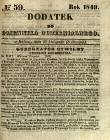 Dodatek do Dziennika Gubernialnego, 1849, nr 59