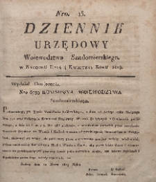 Dziennik Urzędowy Województwa Sandomierskiego, 1819, nr 13