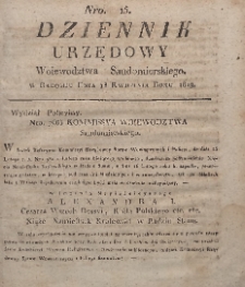 Dziennik Urzędowy Województwa Sandomierskiego, 1819, nr 15