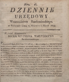 Dziennik Urzędowy Województwa Sandomierskiego, 1819, nr 16