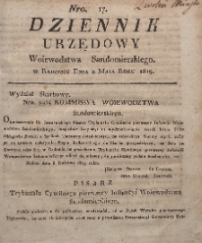 Dziennik Urzędowy Województwa Sandomierskiego, 1819, nr 17