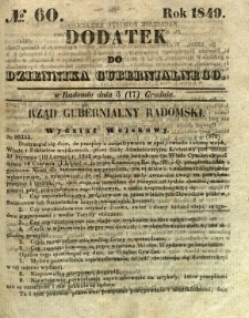 Dodatek do Dziennika Gubernialnego, 1849, nr 60