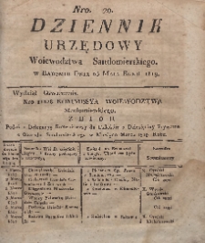 Dziennik Urzędowy Województwa Sandomierskiego, 1819, nr 20