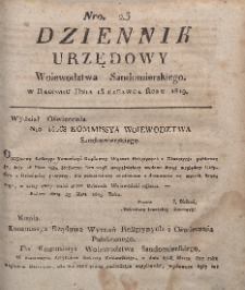Dziennik Urzędowy Województwa Sandomierskiego, 1819, nr 23