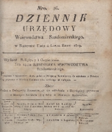 Dziennik Urzędowy Województwa Sandomierskiego, 1819, nr 26