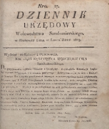 Dziennik Urzędowy Województwa Sandomierskiego, 1819, nr 27
