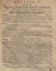 Dziennik Urzędowy Gubernii Radomskiej, 1856, nr 36, dod. 1