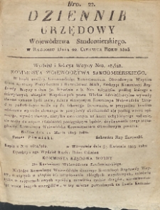 Dziennik Urzędowy Województwa Sandomierskiego, 1823, nr 22