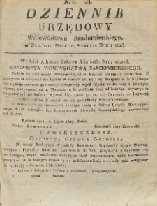 Dziennik Urzędowy Województwa Sandomierskiego, 1823, nr 28