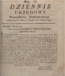 Dziennik Urzędowy Województwa Sandomierskiego, 1819, nr 46