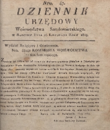 Dziennik Urzędowy Województwa Sandomierskiego, 1819, nr 47