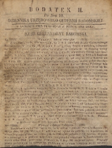 Dziennik Urzędowy Gubernii Radomskiej, 1851, nr 10, dod. II