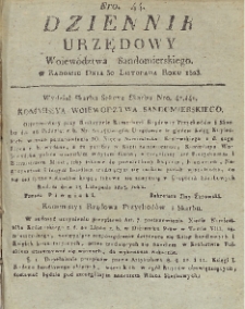 Dziennik Urzędowy Województwa Sandomierskiego, 1823, nr 44