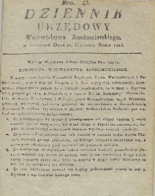 Dziennik Urzędowy Województwa Sandomierskiego, 1823, nr 45