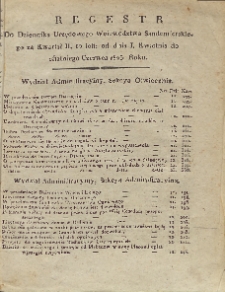 REGESTR do Dziennika Urzędowego Woiewództwa Sandomierskiego za kwartał II. to iest: od 1. Kwietnia do ostatniego Czerwca 1823. roku.