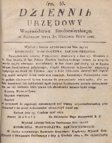 Dziennik Urzędowy Województwa Sandomierskiego, 1826, nr 53