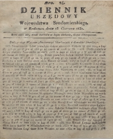 Dziennik Urzędowy Województwa Sandomierskiego, 1830, nr 24