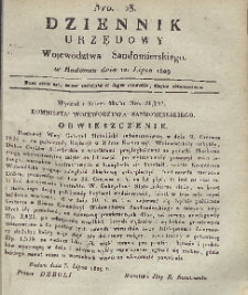 Dziennik Urzędowy Województwa Sandomierskiego, 1829, nr 28