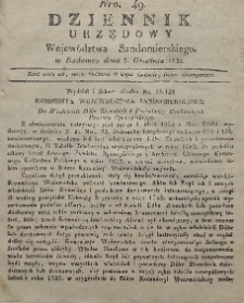 Dziennik Urzędowy Województwa Sandomierskiego, 1830, nr 49